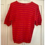 Talbots Vintage  100% silk pink and orange stripe sweater blouse small Photo 7