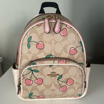 Coach Backpack With Cherry Heart Print Photo 0