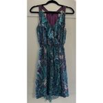 Charlie Jade  Women's Green Multicolored Sleeveless Silk Blend Mini Dress. Size S Photo 1