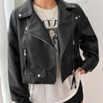 SheIn Black Leather Jacket Photo 0