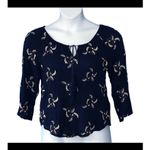 Jun & Ivy White Embroidered Floral Blouse Size S 3/4 Sleeve Boho Top Photo 8