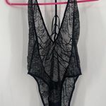 Victoria's Secret  Bodysuit Size Small Lace Lingerie Black Plunge Sexy Strappy Photo 11