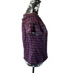 Ulla Johnson  Plaid Printed Fringes Shirt Top Size 0 Purple Blue Photo 1