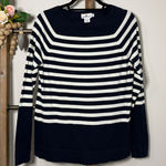 Vineyard Vines Striped Long Sleeve Crew Neck Sweater Navy White Size Medium Photo 0