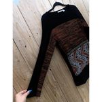 Susan Graver  Longsleeve Black/Rust/Cream Print Womens Shirt Sz Xs geometric‎ Photo 2