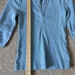 Anthropologie Maeve  Cuffed Popover Shirt Blouse Top Solid Ribbed Sky XS Photo 6