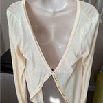 Free People  Pale yellow  Asymmetrical Buttoned Top Size L Photo 0