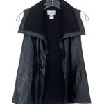 Circles Black Ribbed Knit Faux Leather Vest Sz L Size L Photo 0