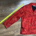 VNTG 100% SILK APPLIQUÉ EMBROIDERED LIGHTWEIGHT JACKET GOLD STITCHING HAND MADE Red Size M Photo 15