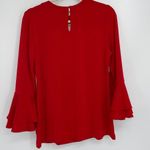 Charter Club  RAVISHING RED BELL SLEEVE TOP MEDIUM Photo 1