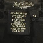 Peck & Peck Brocade Embossed Velvet Jacquard Weave Pants Size 4P Dark Goth Photo 4