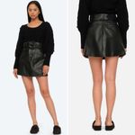 NWT Sea New York Ayden Lamb Leather Mini Skirt with wide belt in Size 0 Black Photo 5