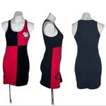 DC Comics HARLEY QUINN Red Black Body con Stretch Tank Dress Size Small Photo 12