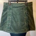 Newbury Kustom 18. Green Corduroy Skirt with Lace-Up Detail Y2K Size Medium Photo 0