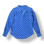 Joe Fresh  Blue‎ Polka Dot Silk Blouse Top Size M Business Casual Preppy Photo 4