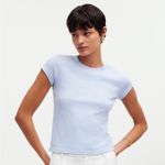 Madewell  Supima Rib Short Sleeve Tee Shirt in Pale Dawn Sz XXS‎ NEW Photo 0