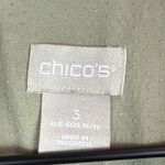 Chico's Shirt Women's 3 US 16/18 Olive Green Swiss Dot Button Front Long Sleeve Photo 3