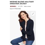 Talbots 100% Merino Wool Military Sweater Jacket Cardigan Women's Black Size XLP Photo 1