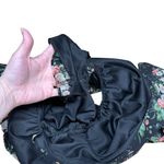 Everly Bell Sleeve Floral Plunge Wrap Front V-Neck Romper Black Size Small Photo 11