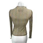 Urban Outfitters  Multicolor Striped Metallic Long Sleeve Mock Neck Blouse Top XS Photo 1