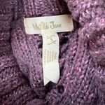Matilda Jane  Women's Dixie Speckle Cable Knit Turtleneck Purple Sweater Size S Photo 3