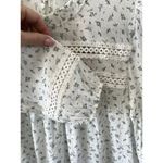 Blu Pepper NWT  Ditsy White Floral Balloon Sleeve Top Small CottageCore ruffle Photo 4