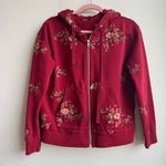 Driftwood Sundance  Embroidered Red Emma Zip Up 100% Cotton Hoodie Size Photo 1