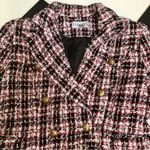 LIONESS Palermo Tartan Blazer Jacket Preppy Military Gold Buttons Black Red sz M Photo 7