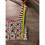 Maeve  crochet top vest floral cropped One Size Opened Anthropologie 70's Style Photo 6