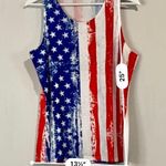 Women’s Sleeveless American Flag Tank Red White & Blue NWOT Multiple Photo 6