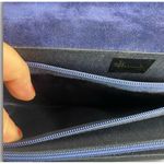 Vintage EROS Womens Navy Blue Leather Shoulder Bag Made In England Photo 8