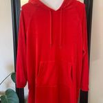 Red Velour Tunic Dress Size XL Photo 0
