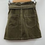 Free People Splendor In The Grass PaperBag Waist Mini Skirt in Army Green Size 6 Photo 2