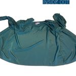 VINTAGE 1980'S LINDSEY BLAKE DARK TEAL PANEL PLEATED BUTTON DOWN BLOUSE (10) Green Photo 9