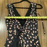 Self Portrait A line Sleeveless Floral twist front ruffle midi maxi Dress size 2 Black Photo 6