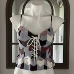 Free People Smock Back Lace-Up Front Peplum Top, Size M EXCELLENT! Retail $78 Photo 5