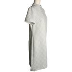 R & K Vintage 60s Knits Mod Sheath Dress M White Metallic Silver Rhinestones Zip Photo 5