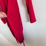Melrose and Market  Red Ruched Bodycon Dress Long Sleeves Photo 3