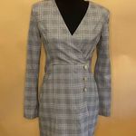 ZARA Grey Plaid Jeweled Blazer Mini Dress Size S NWT Photo 3