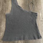Free People  Dark Gray One-Shoulder Tank Top Photo 0