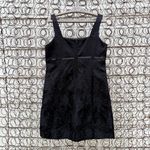 Vintage 90s L.L. Martin Black Baby Doll Square Neck Sleeveless Dress Brocade 14M Size 14 Photo 2