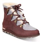 Sorel EUC Leather Sneakchic Alpine Booties Cattail Size 7 Photo 1