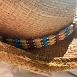 S/M Western Straw Hat with Beaded Band Tan Photo 3