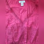 Charter Club  Pink Midi Dress Polished Cottom Eyelet & Crochet Trim Side Zip 16 Photo 5