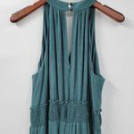 Anthropologie Bionda Plisse Jumpsuit XL Green Wide Leg Smocked Waist Pull On Photo 15