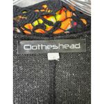 Clotheshead Black Gray Multicolor Knit Wearable Art Patchwork Cardigan Coat L Size XL Photo 4