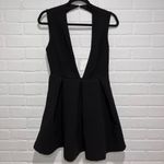 AQ/AQ NEW  Vicious Upper Mini Dress Open-Back Deep Plunge Pleated Dress Photo 3