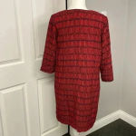 Boden Red Navy Shift Jersey Dress Womens Size 8 Long 3/4 length Sleeve Photo 2