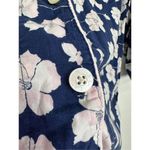 Lauren Ralph Lauren Pajama Shirt Floral Small Blue/Pink Collared Blue Photo 4