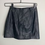Bershka  Faux Leather Mini Skirt Zipper Front Women's Size XS Black Party Club Photo 3